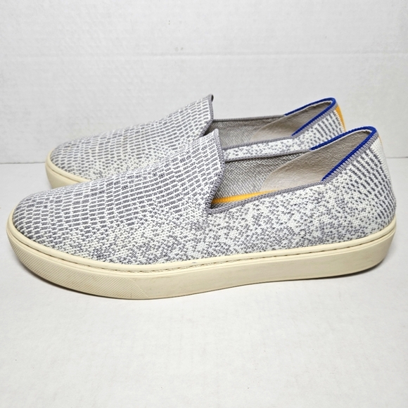 Rothy's Opal Python Sz 8.5 White & Gray Print Slip On Sneakers Retired Tennis - Picture 2 of 10